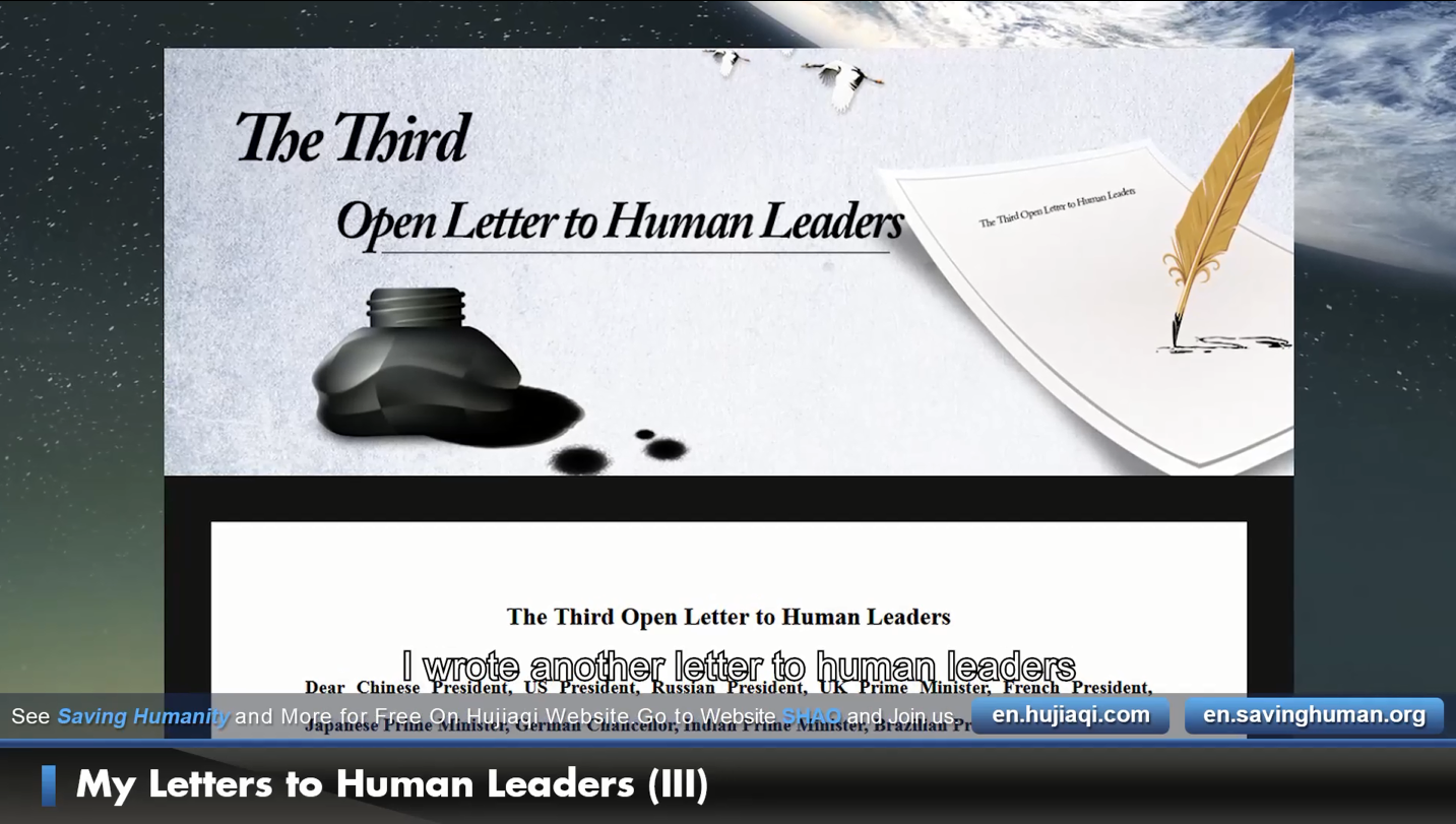 The 3rd Open Letter to Leaders of Mankind